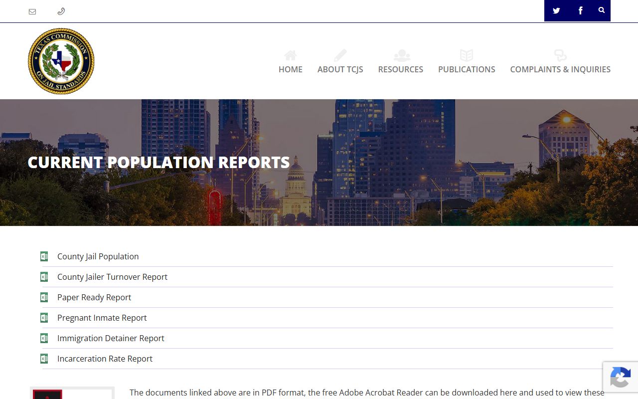 Kendall County inmate population TCJS population reports
